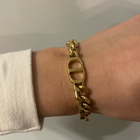 Dior Gold Tone CD Logo Bracelet Like New - Picture 1 of 16